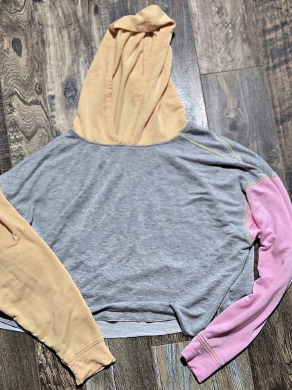 Colsie Pastel Colorblock Cropped Hoodie Sweatshirt Adult Xlarge